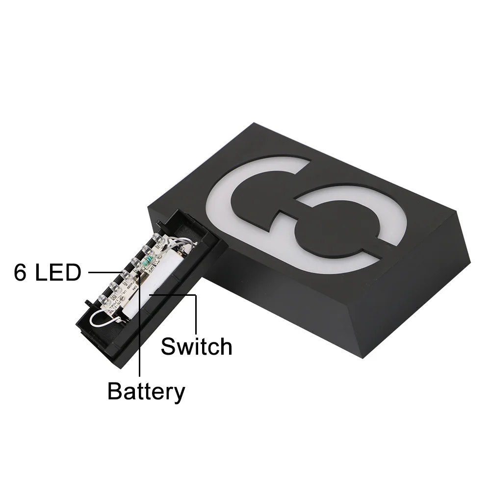 Солнечная энергия 6 LED световая вывеска дом дверь отеля адрес табличка номер с