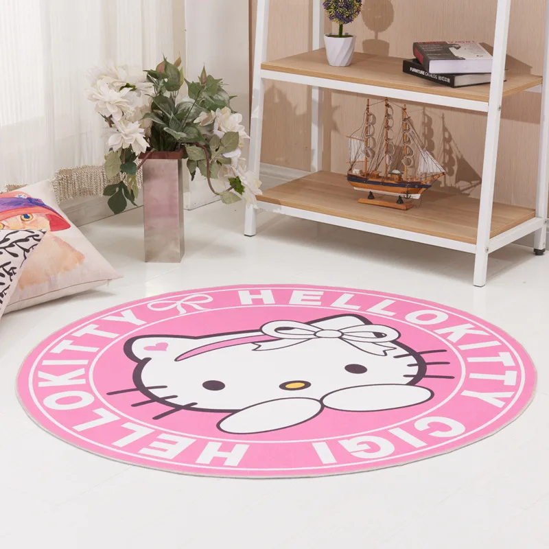 Hello kitty 100 см круглый ковер пушистый лохматый домашний коврики для спальни Dornier
