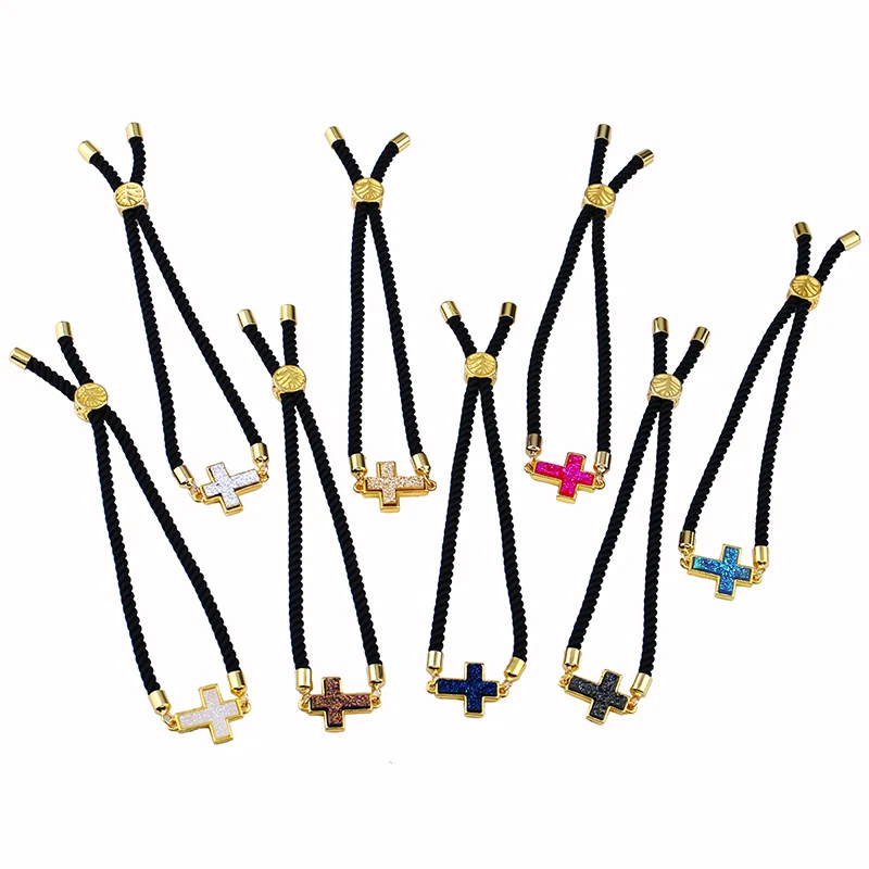 Браслеты ручной работы OCESRIO с красной нитью и перекрестной регулируемой друзой