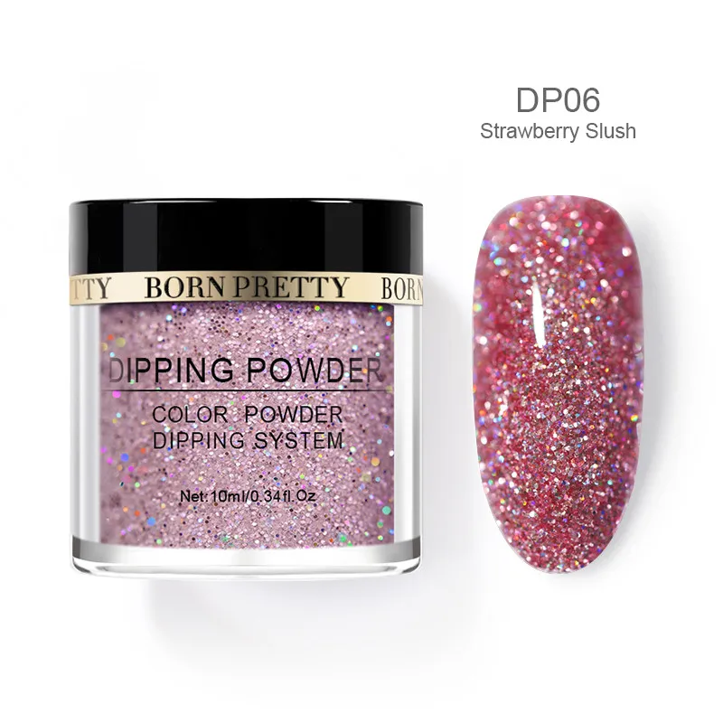 BP-DP06 BORN PRETTY 10 мл Dip порошок для ногтей без лампы для лечения голографический блеск градиент французский натуральный сухой дизайн ногтей украшения Маникюр - Цвет: BP-DP06