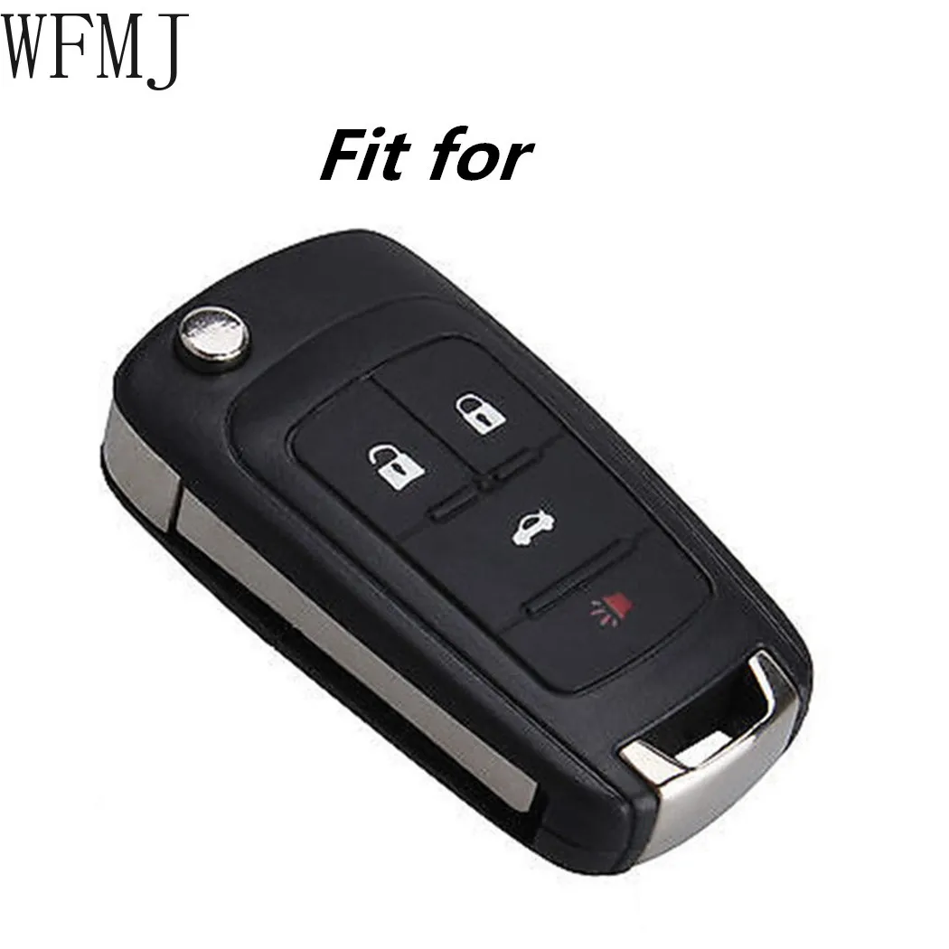 Кожаный чехол WFMJ для ключей с 4 кнопками из углеродного волокна Chevrolet Buick Camaro Cruze