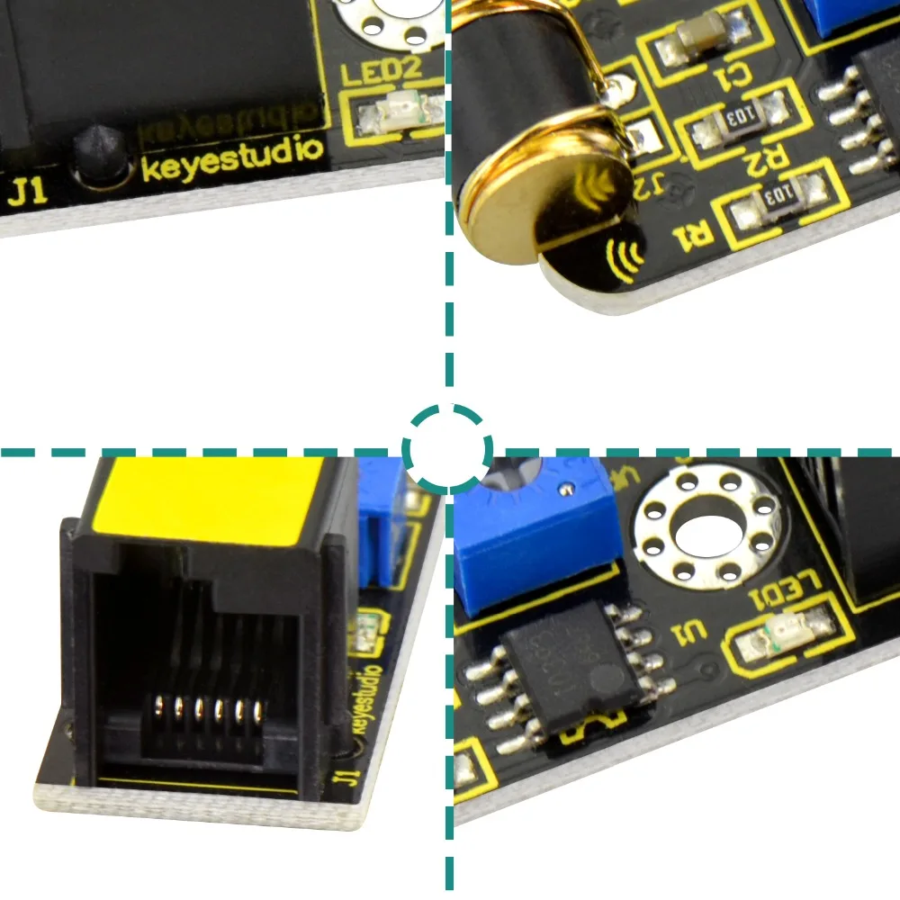 Новинка! Модуль датчика вибрации Keyestudio RJ11 EASY plug для Arduino STEAM | Электронные