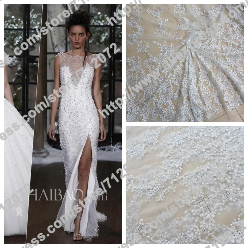 

La Belleza белый металлик Вышивка камни модное шоу кружевная ткань для свадьбы 1 ярд