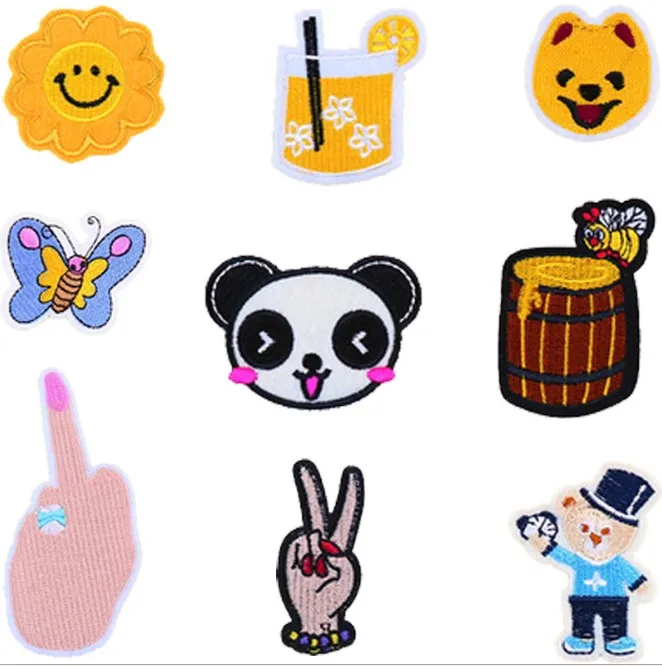 Новый мультфильм бабочка панда Медведь палец нашивки пчела утюжить или шить