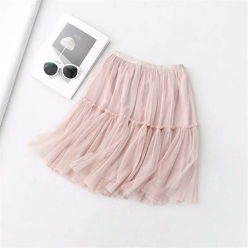 Женские юбки из тюля LUNDUNSHIJIA летние плиссированные с высокой талией 6 цветов 2019 -