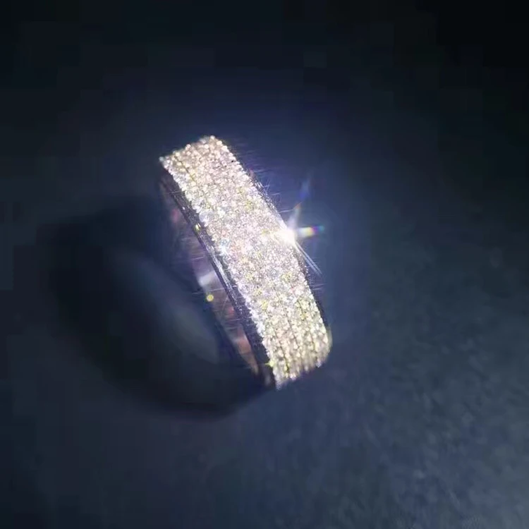 Лазерное 1.1CT круглое ограненное сертифицированное кольцо с натуральным