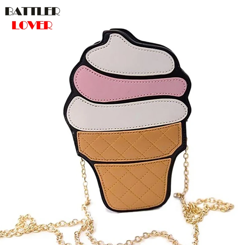 

2021 Cute Funny Ice Cream Cake Hamburger Bag Chain Messenger Bag Party Bag Small Crossbody Bags For Women Cute Purse Handbags