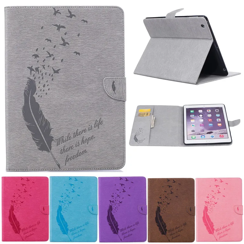 Для ipad 2 3 4 Чехол подставка из искусственной кожи с птичьими перьями для Apple ipad2 ipad3