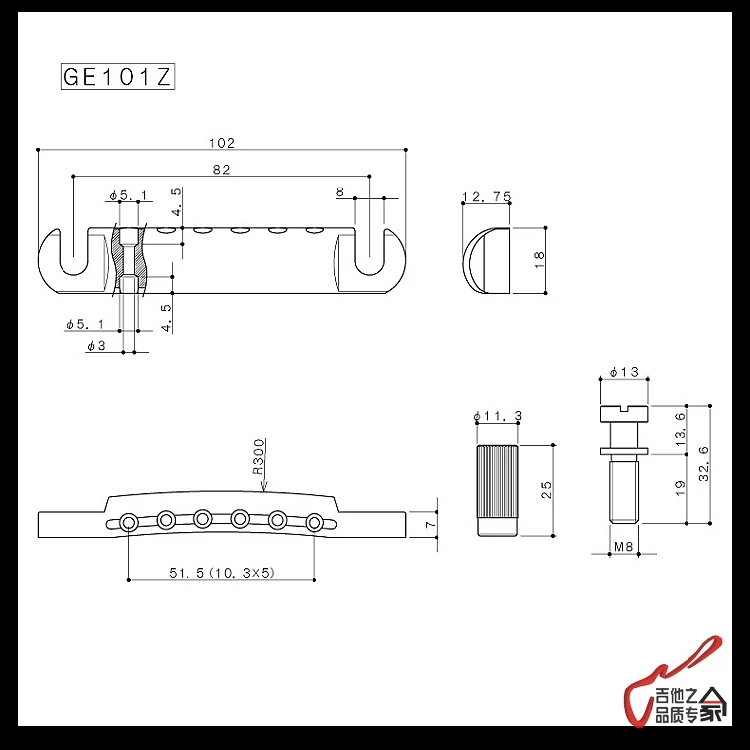 1 компл. GOTOH GE101Z Tune-O-Matic стиль электрогитара мост хвостовая часть Сделано в Японии