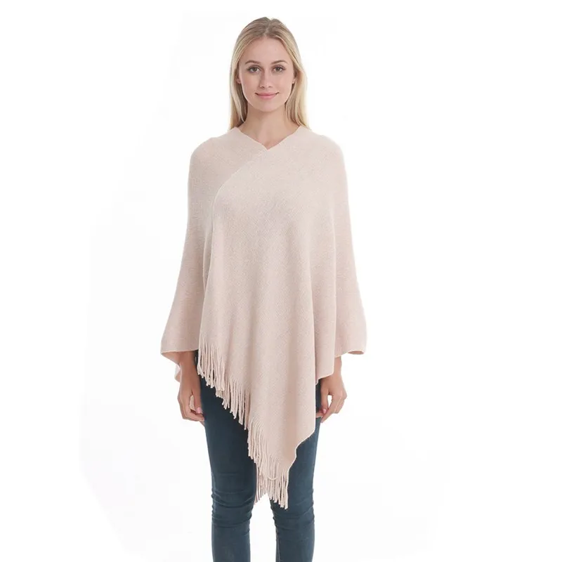 Europe America Fashion Woman Poncho Knitted Sweater Sleeveless Casual Scarf Warm Plus Size Pullover Coat Capes | Женская одежда
