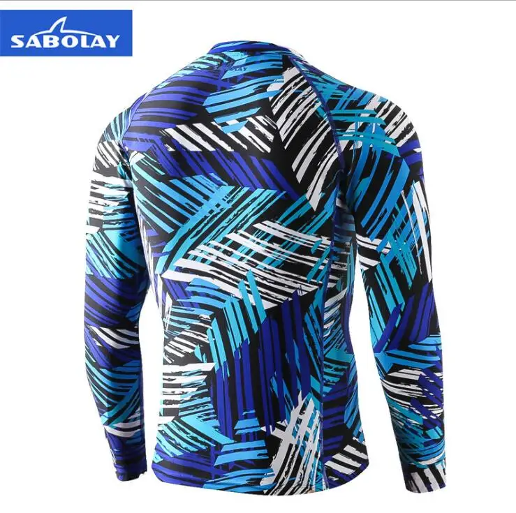 Мужская рубашка для плавания Sabolay купальный костюм с длинным рукавом УФ-защита