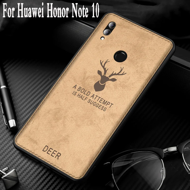 Чехол для Huawei honor note 10 тканевый чехол с рисунком задняя крышка силиконовым краем