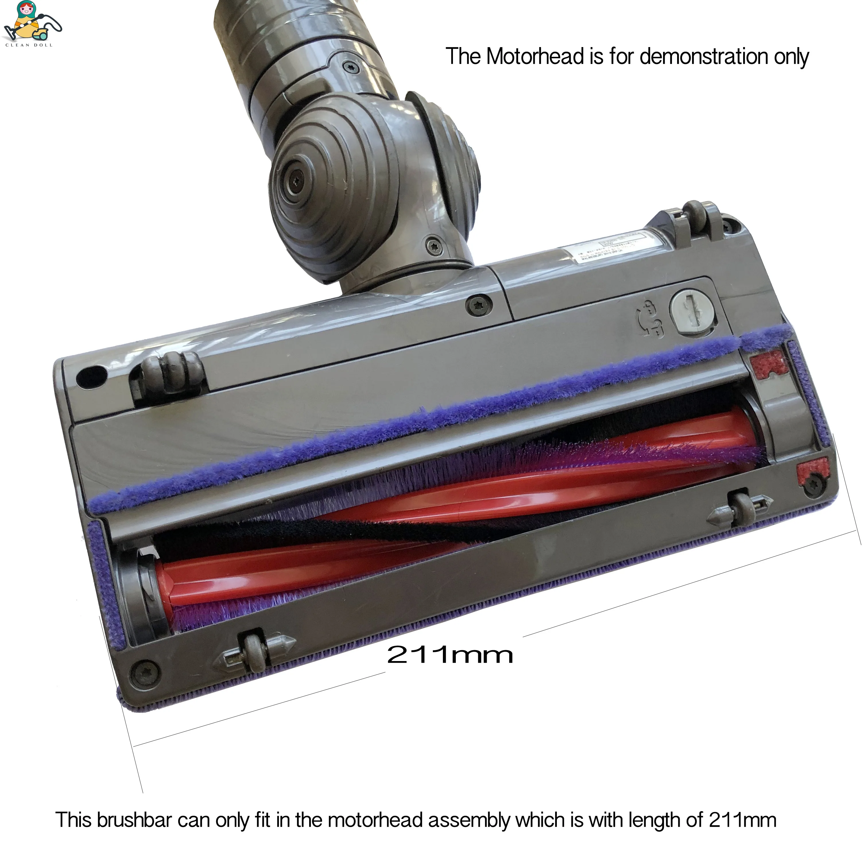 185 мм щетка с полиамидной щетиной для DYSON V6 щетка DC59 DC62 SV073 SV03 963830-01 Для Dyson 211 мм моторная головка узкий напольный инструмент только