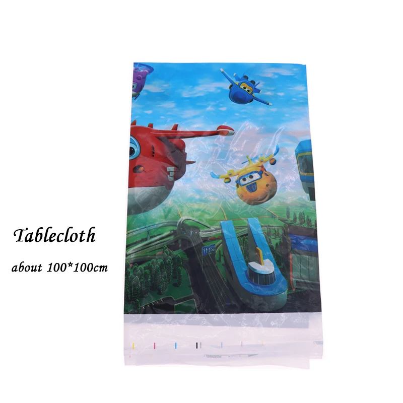 Tablecloth Мультфильм Супер Крылья 10 шт./лот Свадебные украшения на Рамадан принадлежности тарелка чашка баннер одноразовые посуда для душа ребенка дома - Цвет: Tablecloth