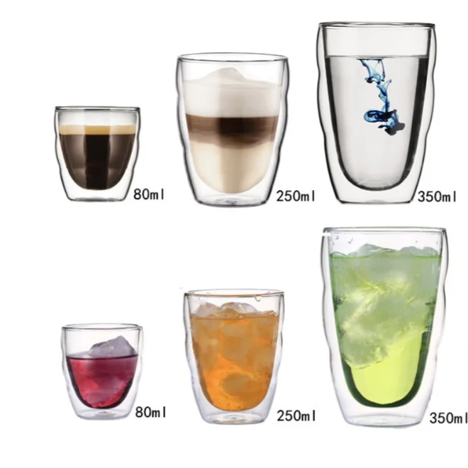 1 шт. термостойкие Средства ухода за кожей волна дважды Стекло Кофе чашки