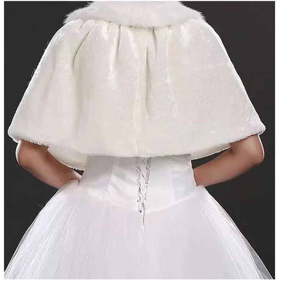 2016 New Fashionable Warm Faux Fur Red WHite Bolero Wedding Wrap Shawl Bridal Jacket Evening Party Women Shawls | Свадьбы и