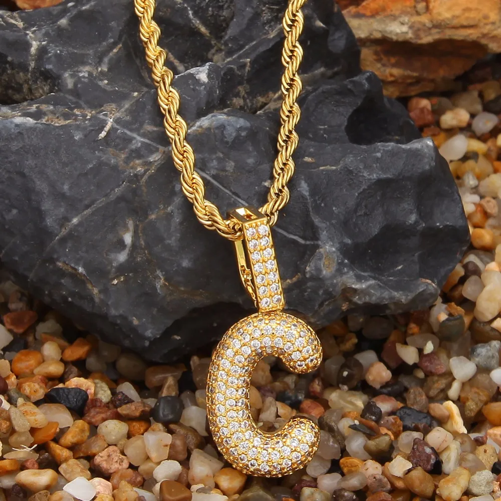 UWIN мини A-Z на заказ пузырчатая Интимная буква имя кулон для золотого цвета