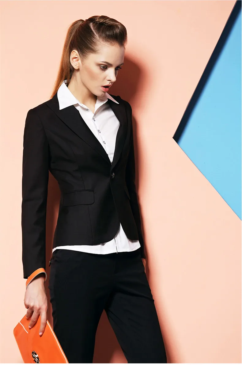 

Новое поступление 2015, индивидуальный черный осенний Официальный черный блейзер amde, женские костюмы, женские офисные костюмы, Рабочая форма