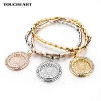 toucheart ethnic openwork carving gold chain bracelets bangles for women jewelry crystal wedding link bracelet femme sbr140632