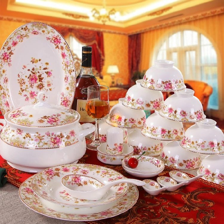 Керамическая посуда guci Jingdezhen фарфоровый набор из 56 предметов китайский подарки