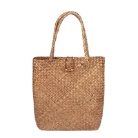 hand woven large rattan straw bag flower basket storage tote female bags travel handbag shopping braided hand bag for women girl