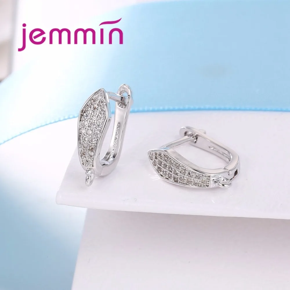 Женские серьги кольца из серебра 925 пробы с фианитом|hoop earrings|earrings forearrings for women |