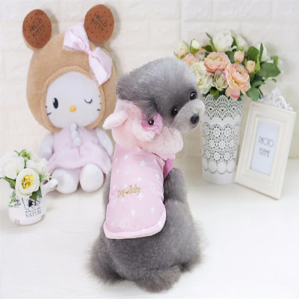 Pet зимний костюм Собака кожи пальто Одежда для животных 2 Цвет милый ребенок