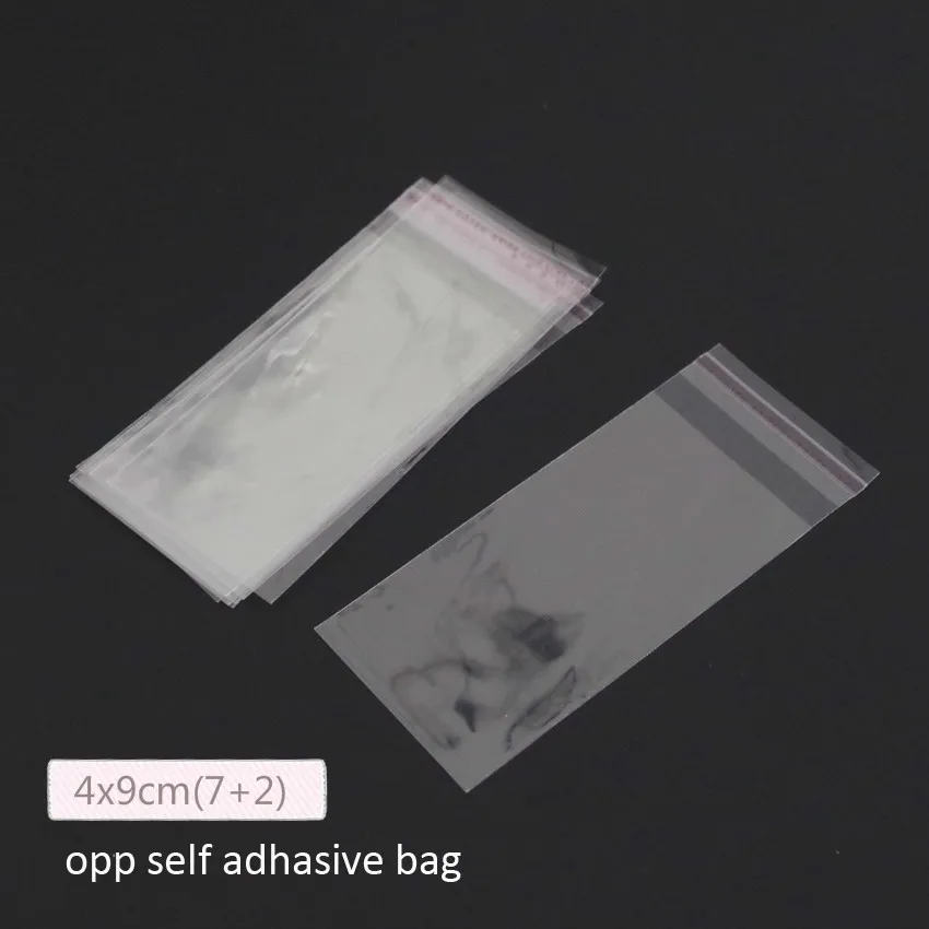 

Прозрачные Перезаправляемые пакеты Bopp/poly/ Cellophane, 2000 шт./лот, 4x9 см (7 + 2), прозрачные самоклеящиеся пластиковые косметические пакеты