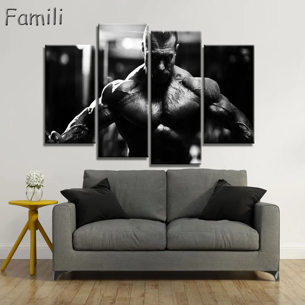 

4pcs Arnold Schwarzenegger Superstar Fitness Bodybuilder poster UnFramed Gallery wrap art print home wall decor wall picture
