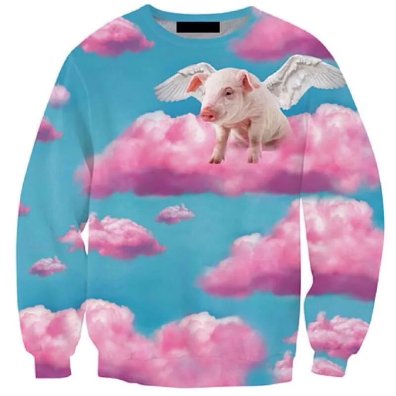 

Spring Autumn Crewneck 3D full Print Sweatshirt Hoodies Long Sleeve Women/Men Outfits Casual Hipster Jumper