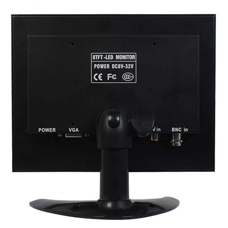 Монитор диагональю 8 дюймов HD с металлическим корпусом и разъемом HDMI VGA AV BNC для ТВ