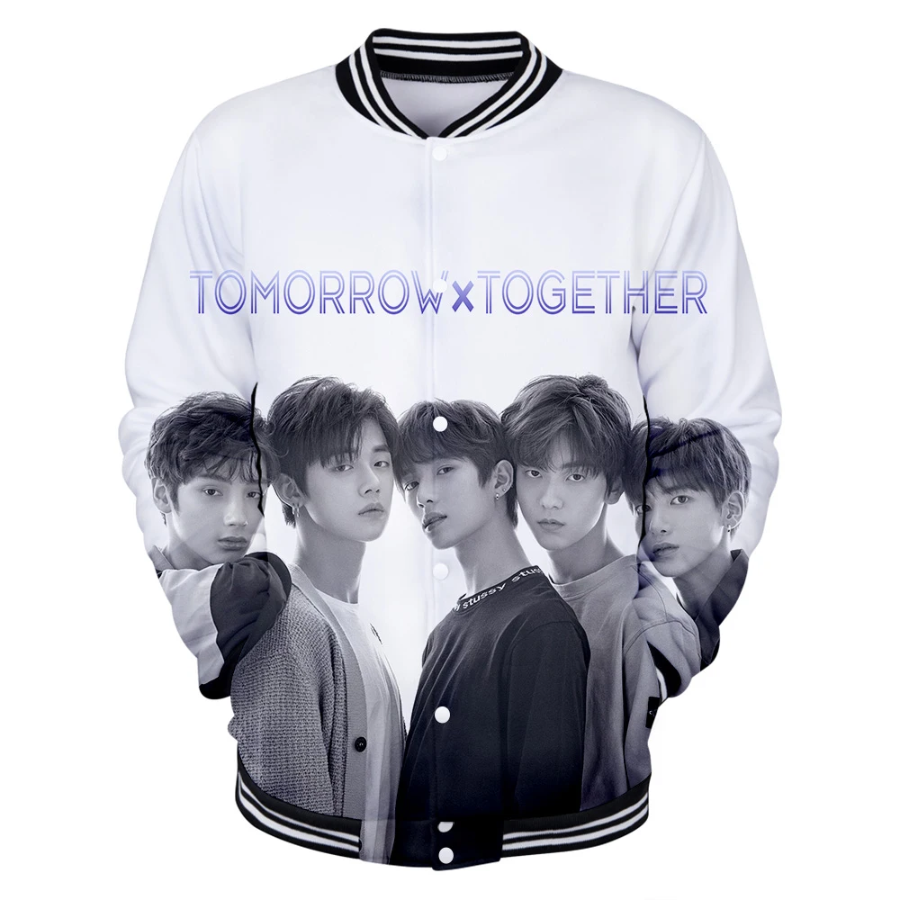 Горячая продажа TXT Kpop 3D мужская бейсбольная куртка женская Высококачественная