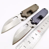 jssq mini s35vn folding blade knife titanium handle ball bearing pocket knives survival hunting camping edc tools key pendant