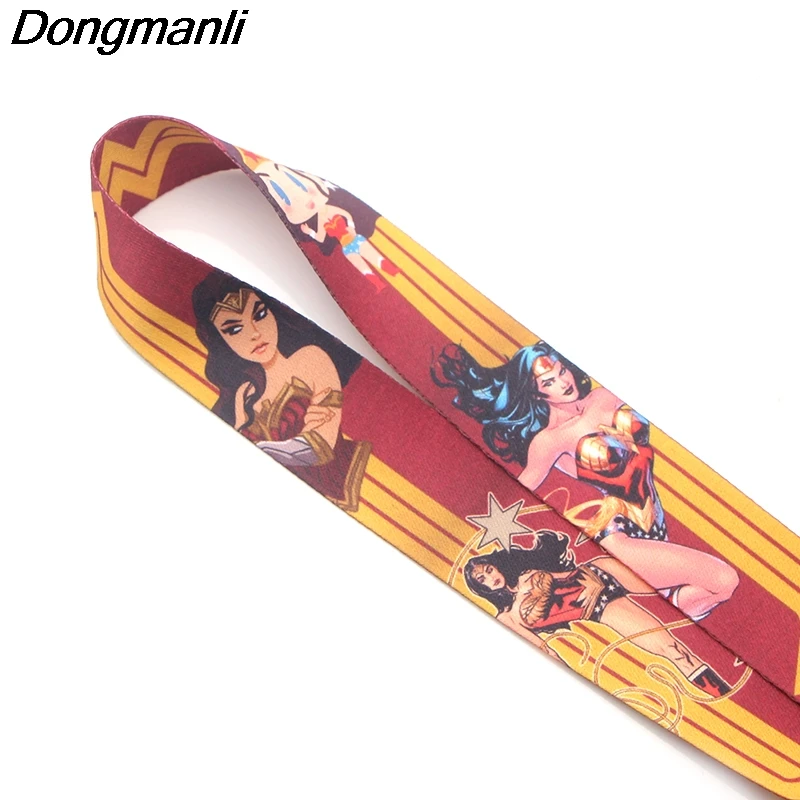 P3378 Dongmanli Wonder Woman брелок для ключей, держатель для Id значка, держатель для ID карты, для спортзала, для мобильного телефона, USB, держатель для значка, ключевой ремень