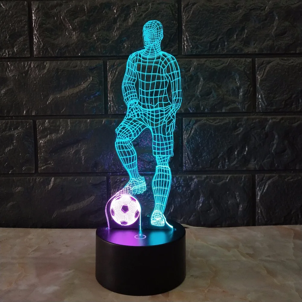 Новинка 3D лампа Mixcolor Футбол человек USB ночник настроение детские игрушки RGB