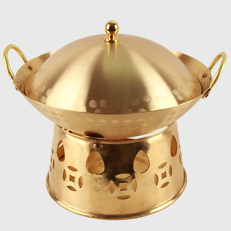 

Japanese style pure copper holomorphic small alcohol oen person hot pot China Beijing old copper thickened dry soup stew potf