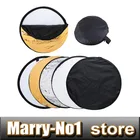 Портативный складной светильник 5 в 1, Круглый отражатель для фотостудии, 24 дюйма, 60 см