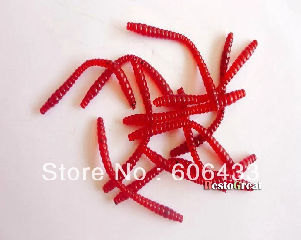

50PCS Soft earthworm Capuchin maggots Lure Grub worm Silicone Fishing Bait 6cm/0.5g