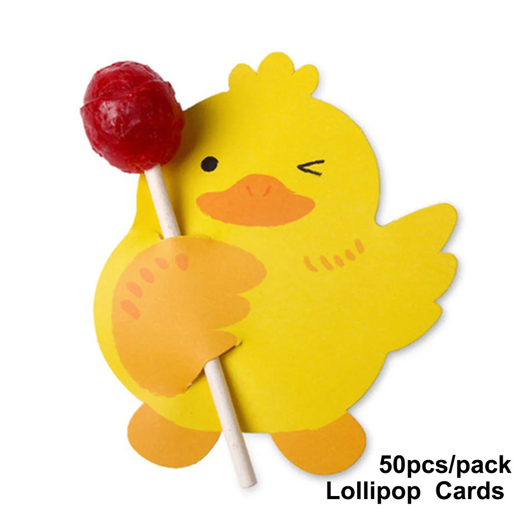 duck 50pcs 24 шт Русалка Принцесса леденец открытки ребенок душ украшения день рождения замороженные Русалка Вечерние принадлежности - Цвет: duck 50pcs