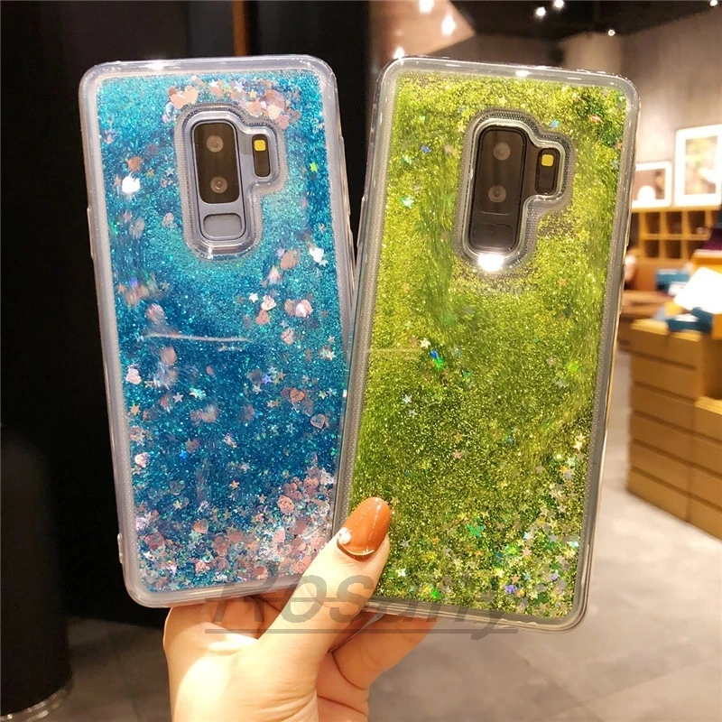 Динамичными плавающими жидкими силиконовый чехол для samsung Note 9 8 10 5 4 3 S10 S9 плюс S8 S7 край J2 J5 J7 Prime J3 чехол для телефона