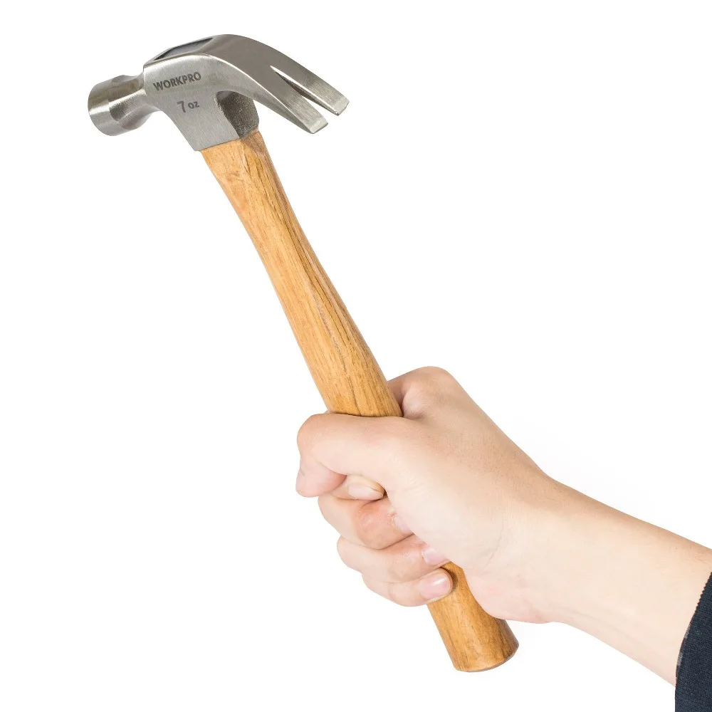 Бесплатная доставка изогнутый молоток WORKPRO 7 унций с деревянной ручкой|hammer