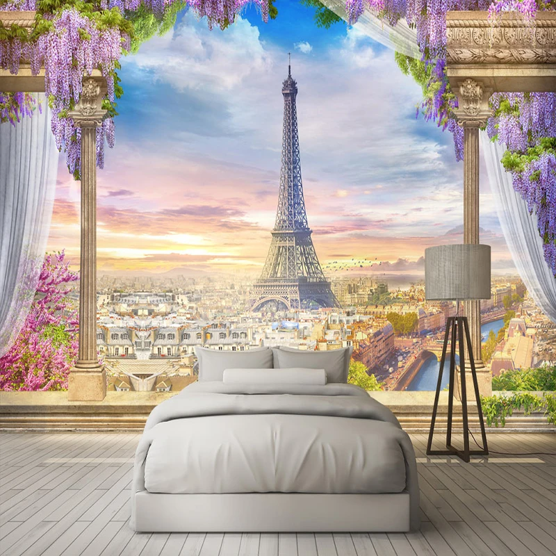 Фотообои 3D стерео римская колонна Парижская башня фотообои для гостиной спальни