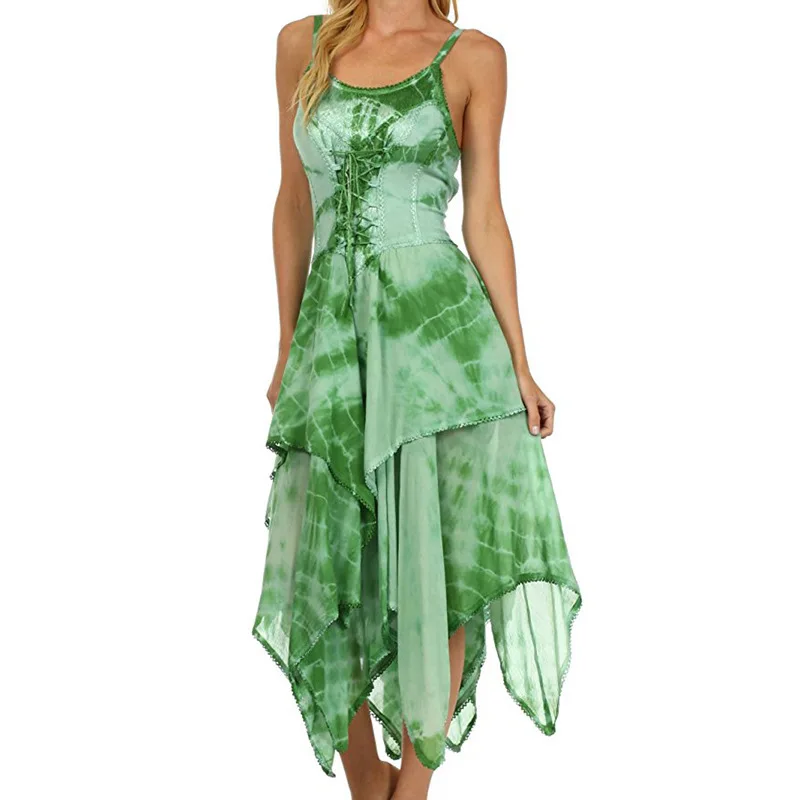 Новинка 2019 года женское платье-корсет с принтом на бретельках корсетом платком и