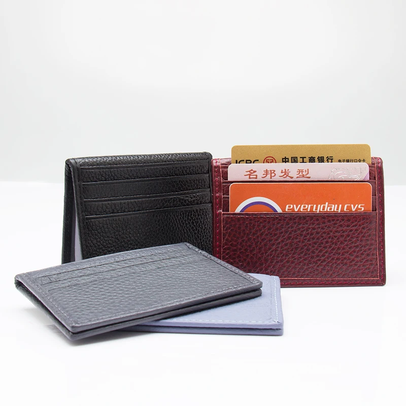 

Genuine Leather Slim Soft Wallet Mini Credit Card Wallet Purse Card Holders Men Wallet Thin Small Card Bag Credit Card Holder