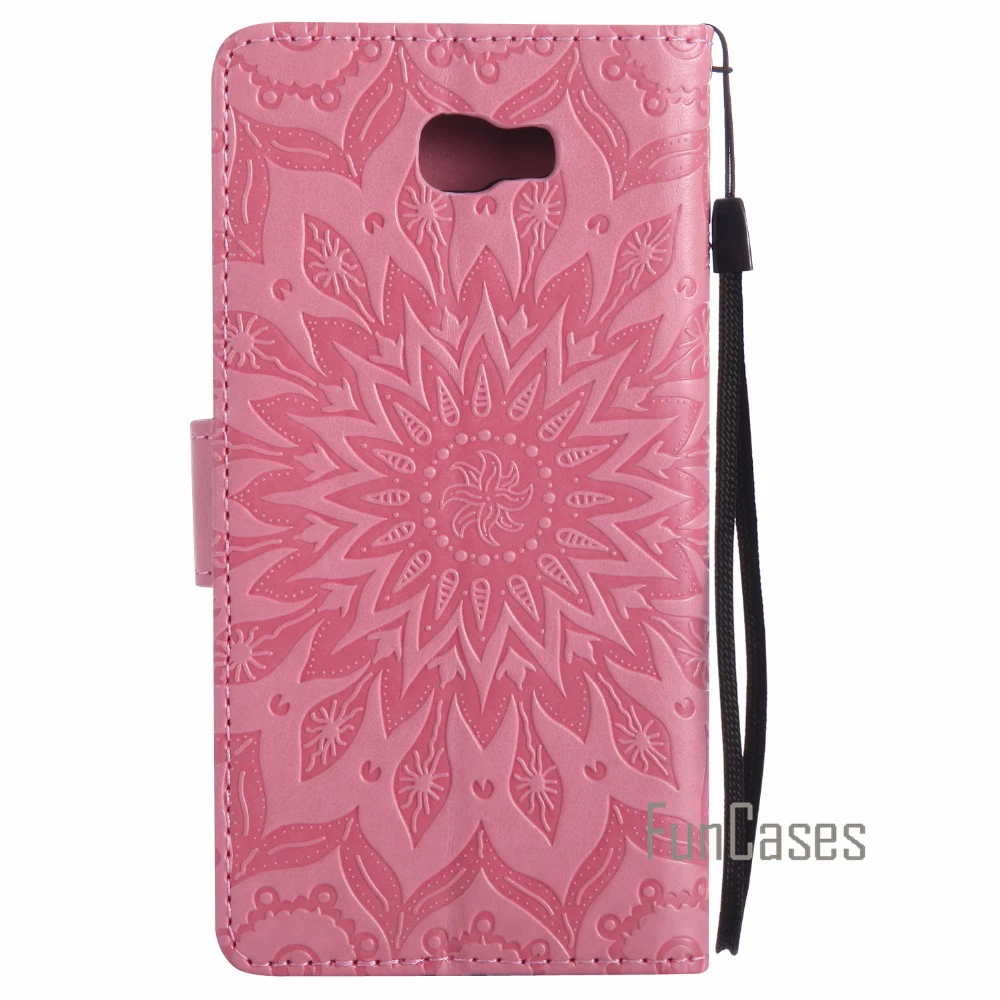Embossed Flower Case sFor coque Samsung Galaxy J5 Prime J7 fundas On5 2016 + Card Holders | Мобильные телефоны и