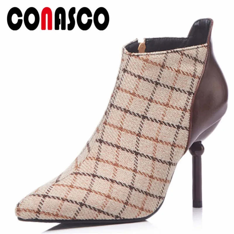 

CONASCO 1 Модные женские Классические туфли-лодочки; Сезон весна-осень; Туфли с острым носком на высоком каблуке; Офисная обувь для деловой женщ...