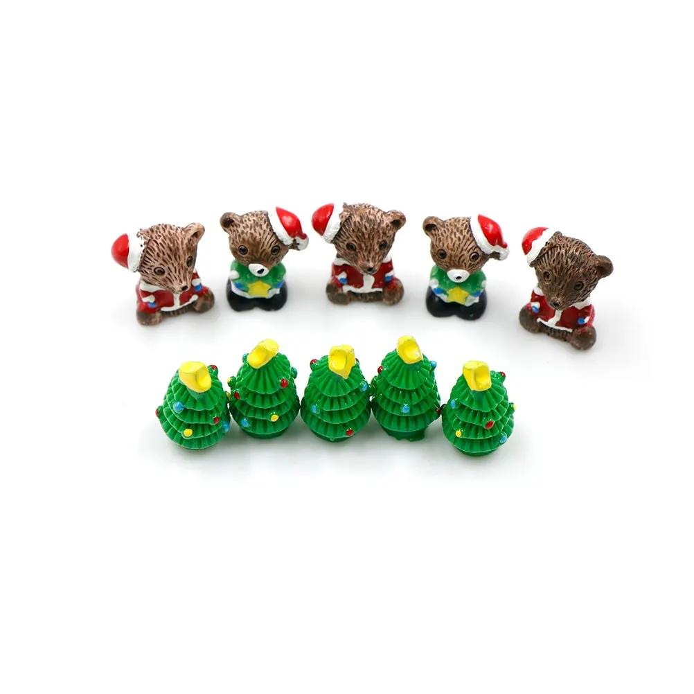 5pcs Bear/ Trees Figures Miniature/Fairy Garden Figurine Dolls House Kids Toys DIY Micro Landscape Resin Christmas Navidad | Дом и сад