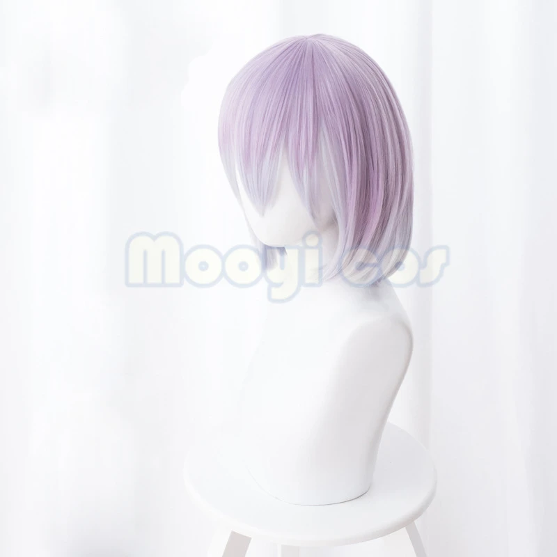 SSSS.GRIDMAN Takarada Rikka Ink-blue Cosplay Wig Shinjo Akane Purple Gradient White Anime Short Straight Synthetic Hair |