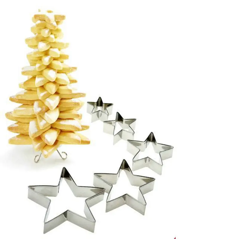 DIY Christmas Tree Shape Cookie Cutter Set Stainless Steel Biscuit Mold Fondant Cake Decorating Tools | Дом и сад