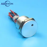 22mm Aluminium Oxide Dot LED light Latching 0.2A 12/24VAC/DC IP68 Normally Open Waterproof 300mm Pre-Wired Touch Piezo Switch